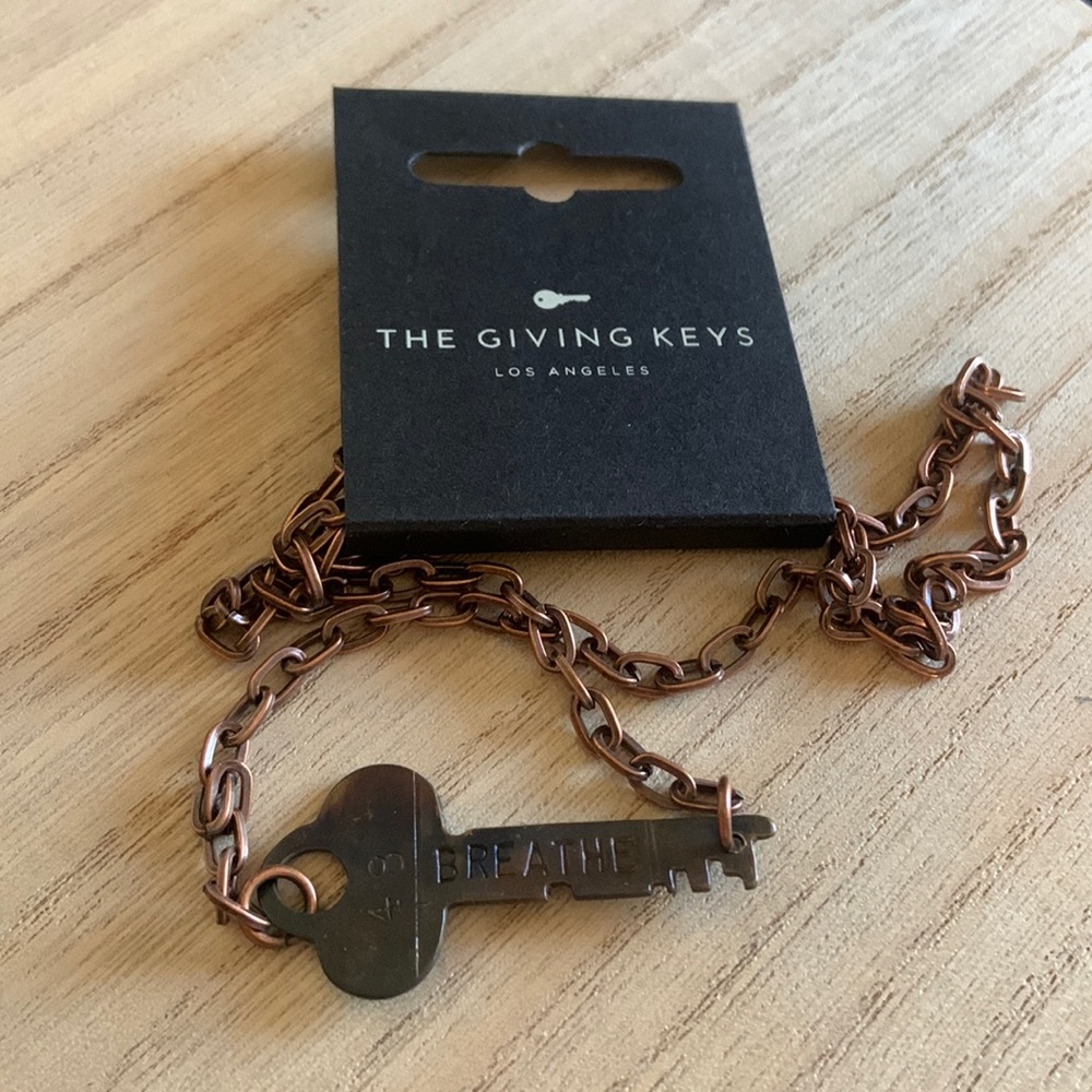 Giving Key Necklace Breathe NWT